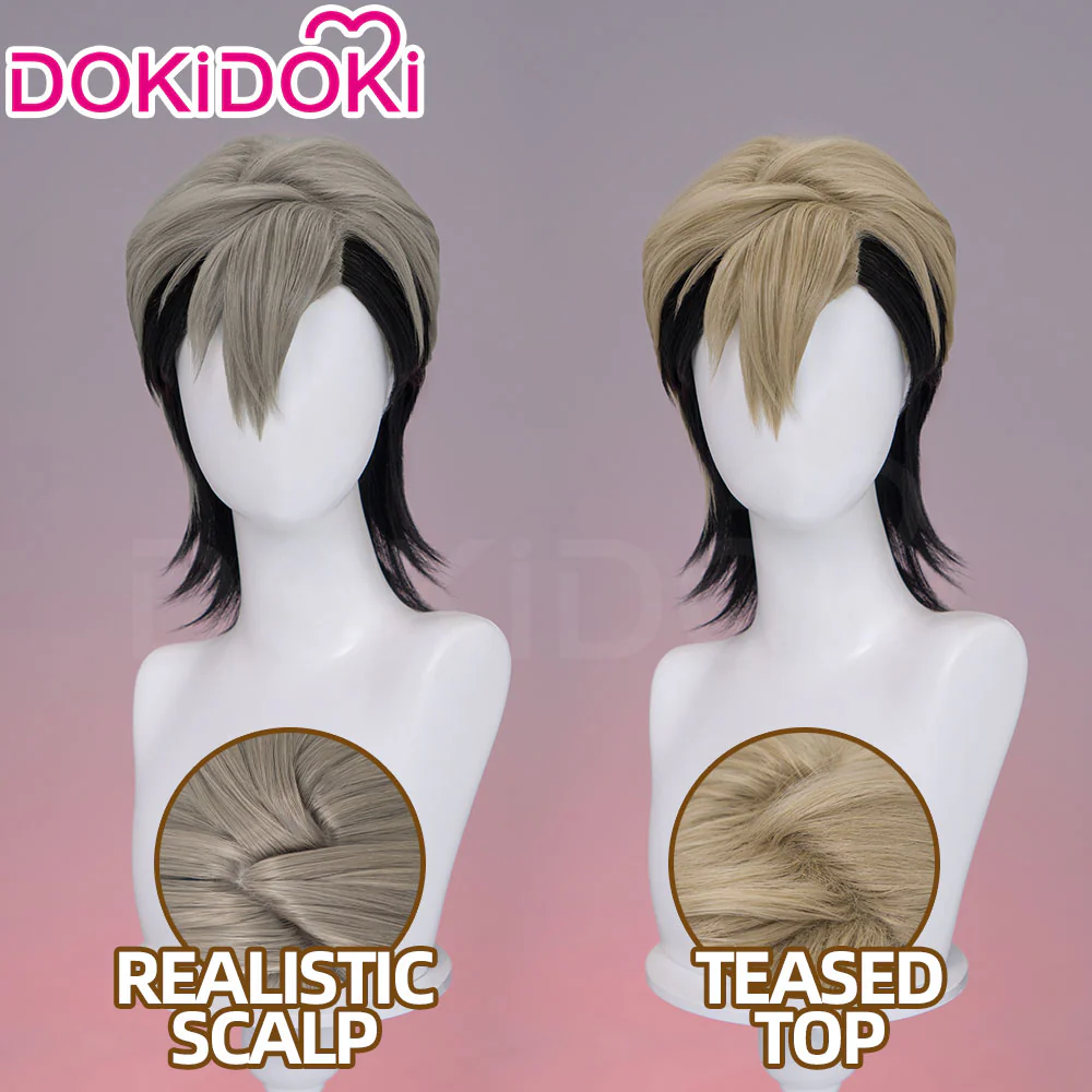 【Partially Ready For Ship】【Front Lace】DokiDoki Anime GACHIAKUTA Cosplay Zanka Nijiku Wig / Mask Short Dark Brown Black Hair Mullet - Image 4