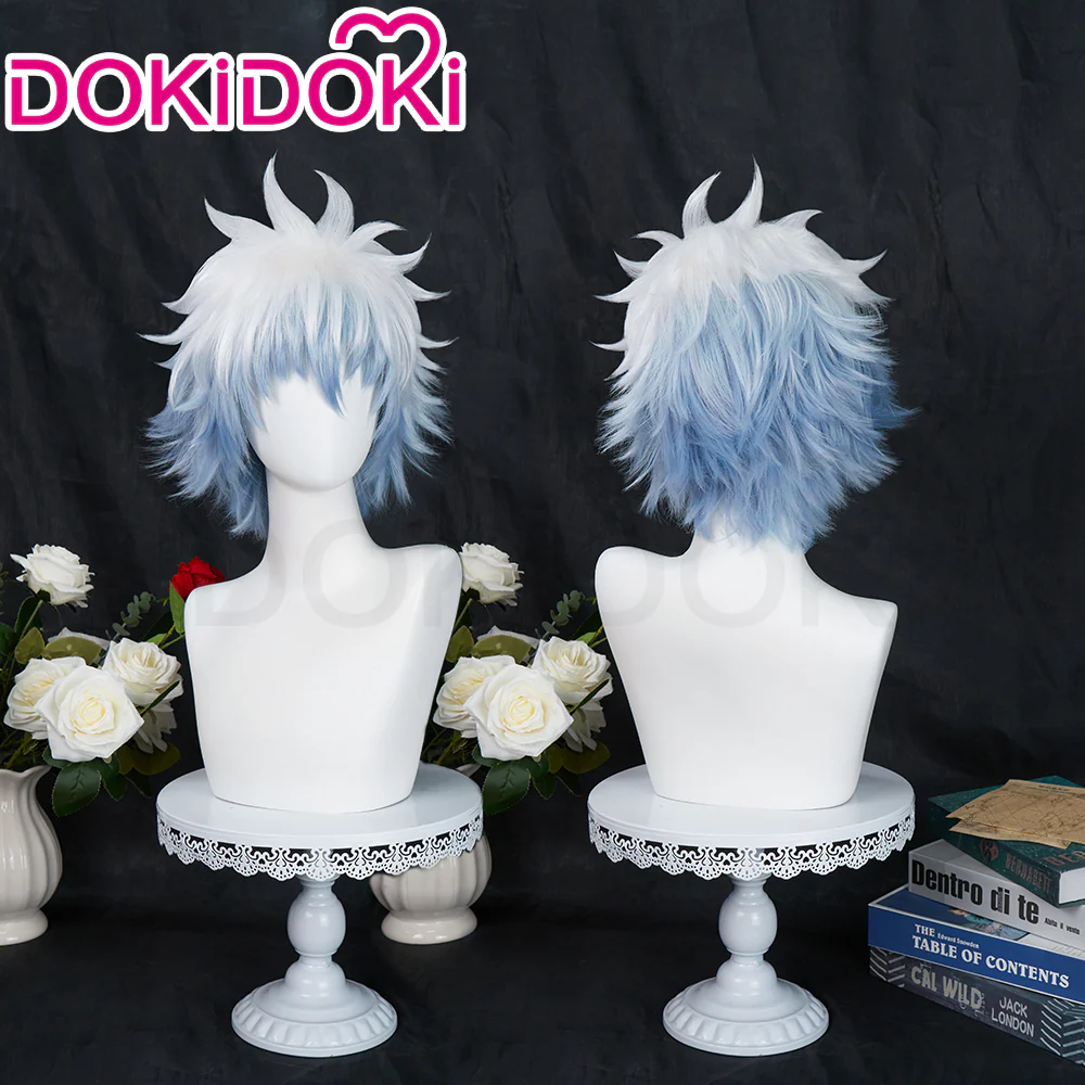 【Ready For Ship】DokiDoki Anime Cosplay Wig White Blue Short Hair Male