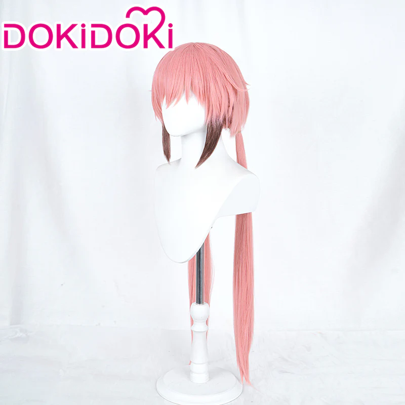 【Ready For Ship】DokiDoki Anime Heaven's Lost Property Cosplay Icarus Wig Long Straight Pink Hair Uranus Queen - Image 2