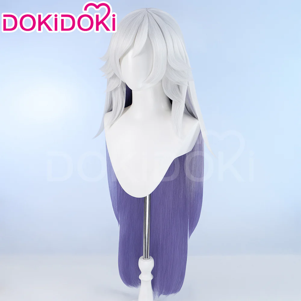 【Ready For Ship】【Pre Crimped】DokiDoki Anime Hell Hotel Cosplay Wig Long Straight White Purple Hair - Image 2