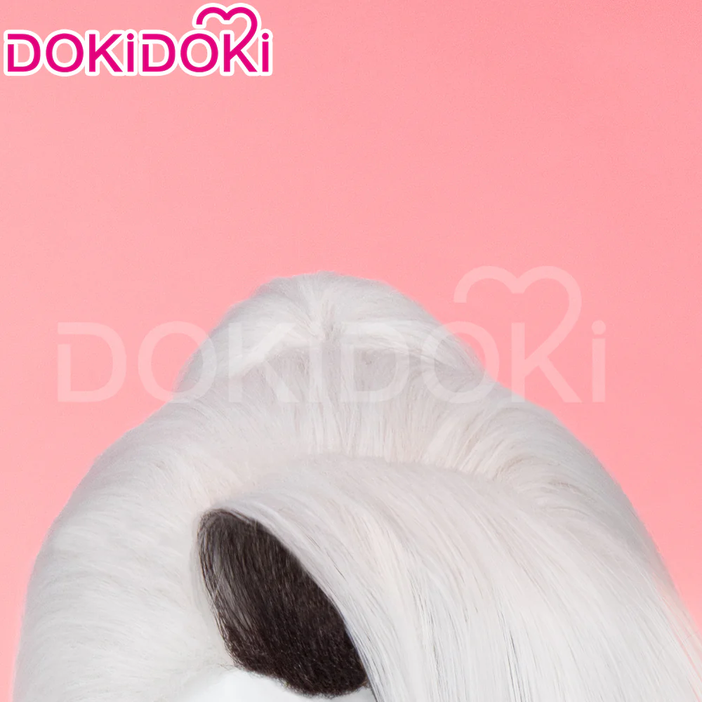 【Long Ver Ready For Ship】DokiDoki Anime Hell Hotel Cosplay Wig Long / Ponytail Straight White Hair / Bow Headgear - Image 11