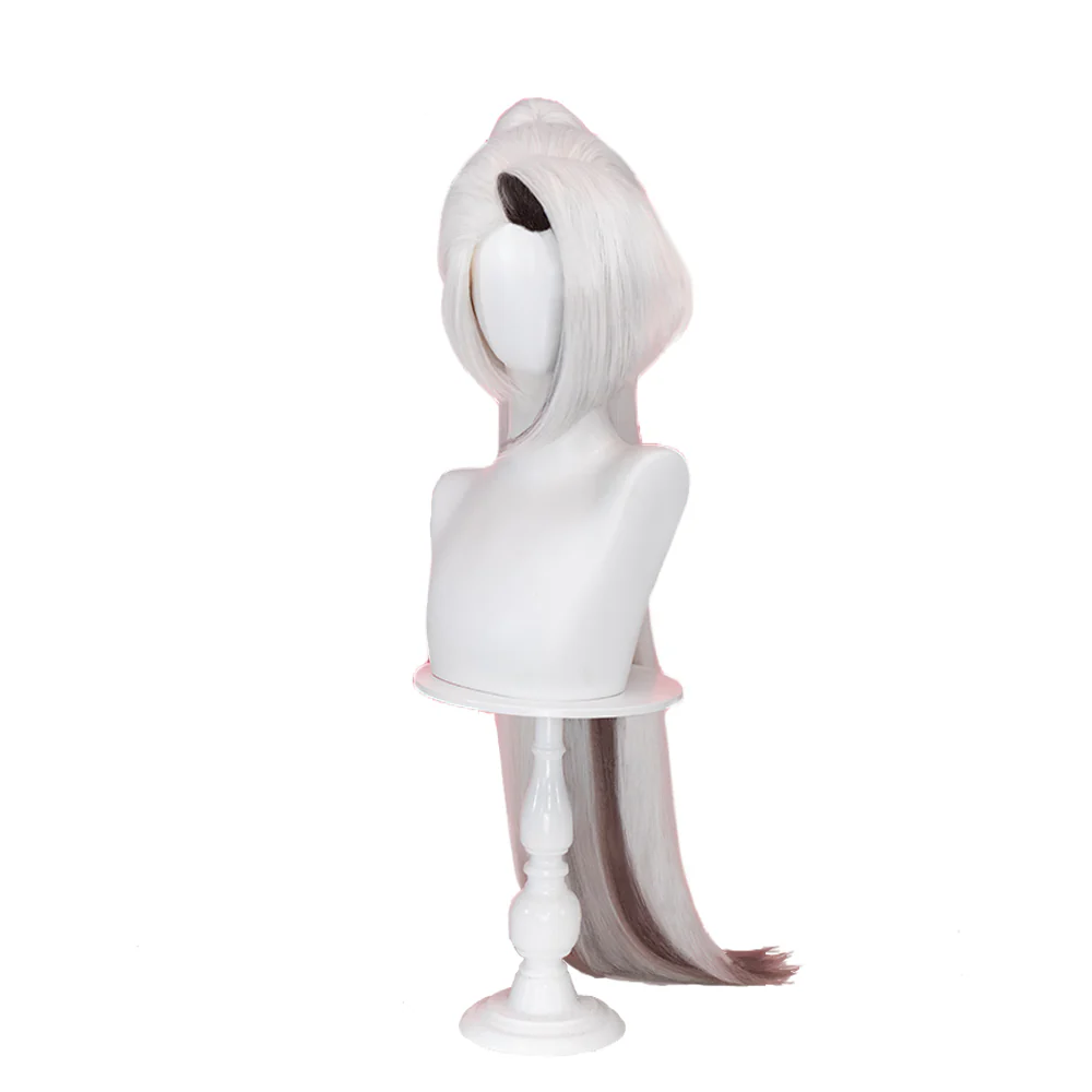 【Long Ver Ready For Ship】DokiDoki Anime Hell Hotel Cosplay Wig Long / Ponytail Straight White Hair / Bow Headgear - Image 12
