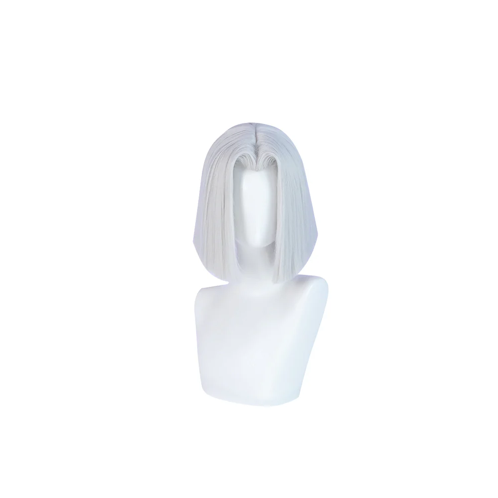 【Ready For Ship】DokiDoki Anime Hell Hotel Cosplay Wig Short Straight White Hair - Image 5