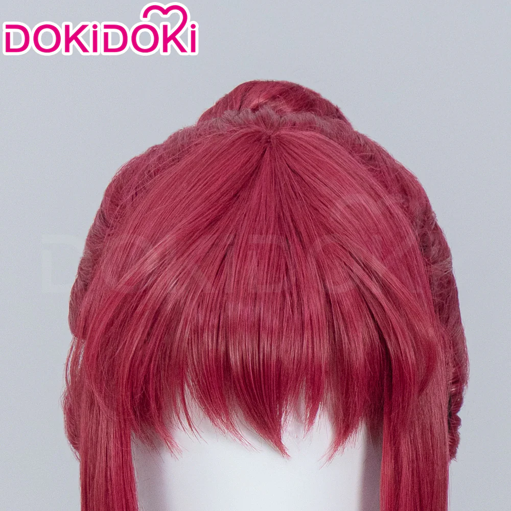 【Ready For Ship】DokiDoki Anime Manga Cosplay Wig Short Red Burgundy Hair Long braid - Image 4