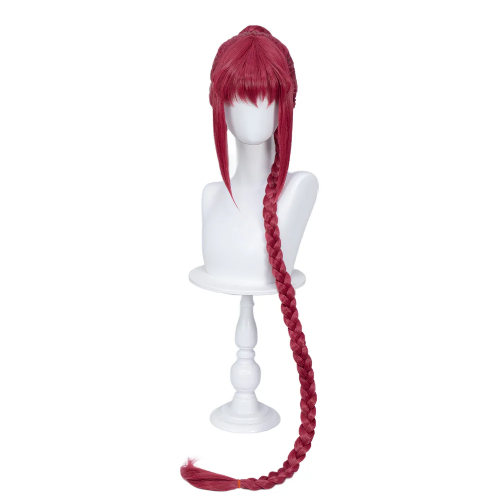 【Ready For Ship】DokiDoki Anime Manga Cosplay Wig Short Red Burgundy Hair Long braid - Image 5