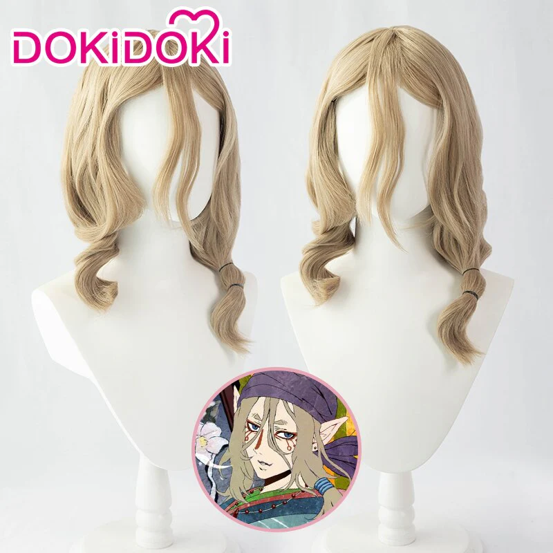【Ready For Ship】DokiDoki Anime Mononoke Cosplay Kusuriuri Medicine Seller Wig Hair Curly Yellow