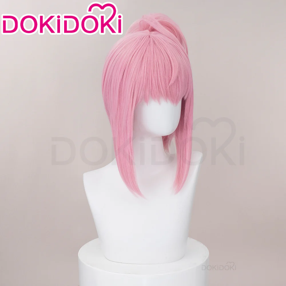 【Ready For Ship】DokiDoki Anime Shugo Chara Cosplay Hinamori Amu Daiya Wig Long Pink Ponytail Hair Amulet Heart - Image 2