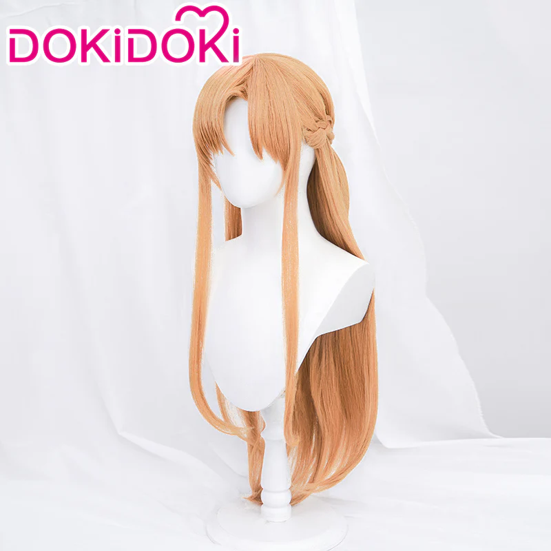 【Brown Ver Ready For Ship】DokiDoki Anime Sword Art Online Cosplay Yuuki Asuna Wig Long Straight Gold Brown Blue SAO - Image 2