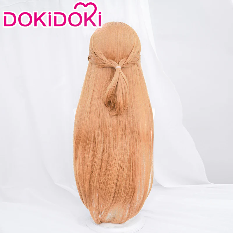 【Brown Ver Ready For Ship】DokiDoki Anime Sword Art Online Cosplay Yuuki Asuna Wig Long Straight Gold Brown Blue SAO - Image 3