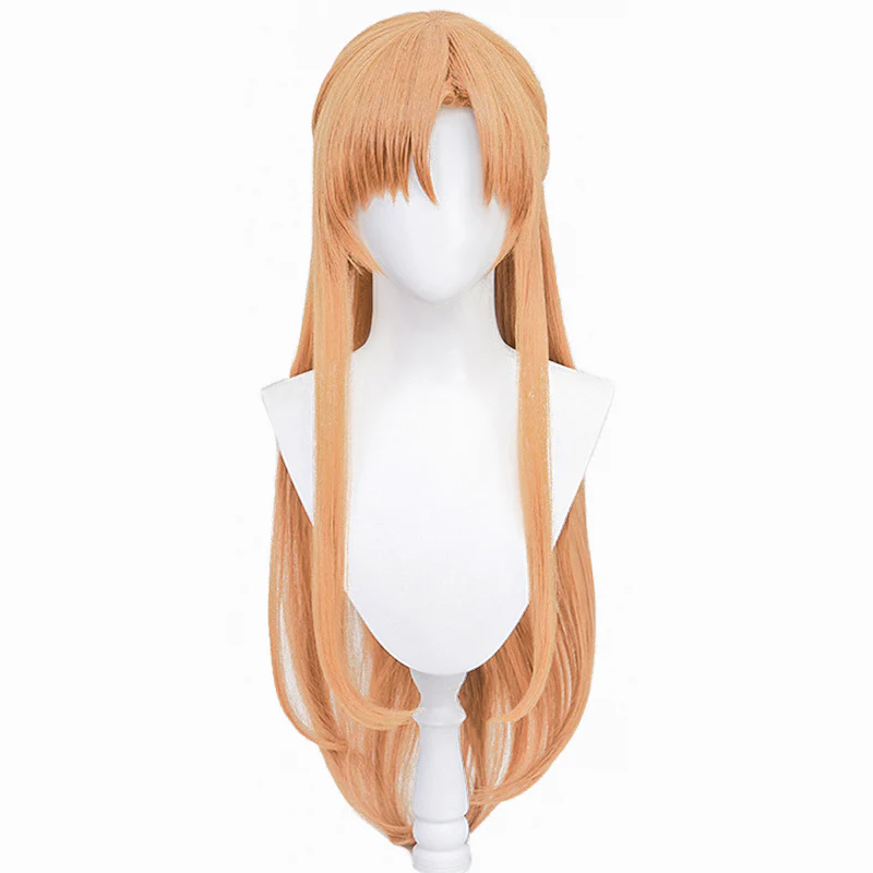 【Brown Ver Ready For Ship】DokiDoki Anime Sword Art Online Cosplay Yuuki Asuna Wig Long Straight Gold Brown Blue SAO - Image 5