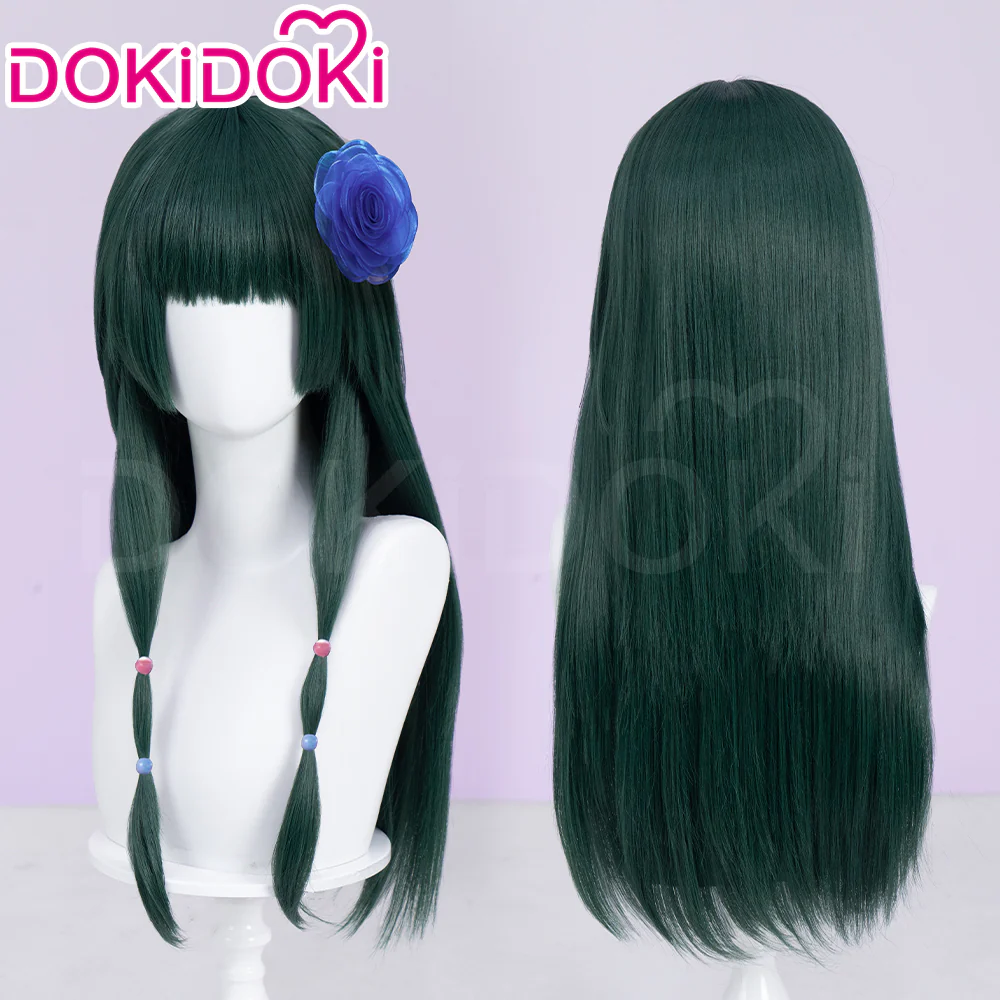 【Normal Ver Ready For Ship】DokiDoki Anime The Apothecary Diaries Cosplay Mao Mao Wig / Bow Clip / Ear Clip Long Straight Green Hair Maomao - Image 6