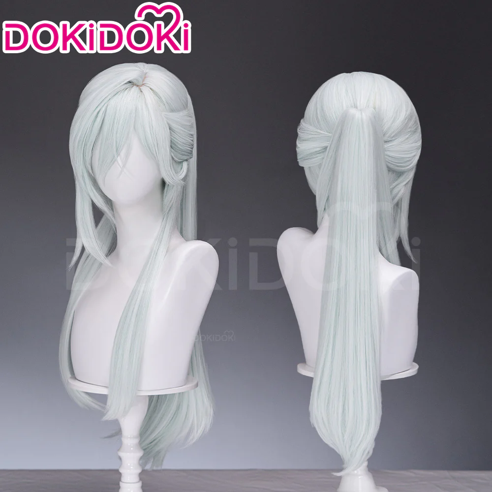 【Ready For Ship】DokiDoki Anime The Fragrant Flower Blooms with Dignity Cosplay Hoshina Subaru Wig Long Straight Silver Hair Ponytail
