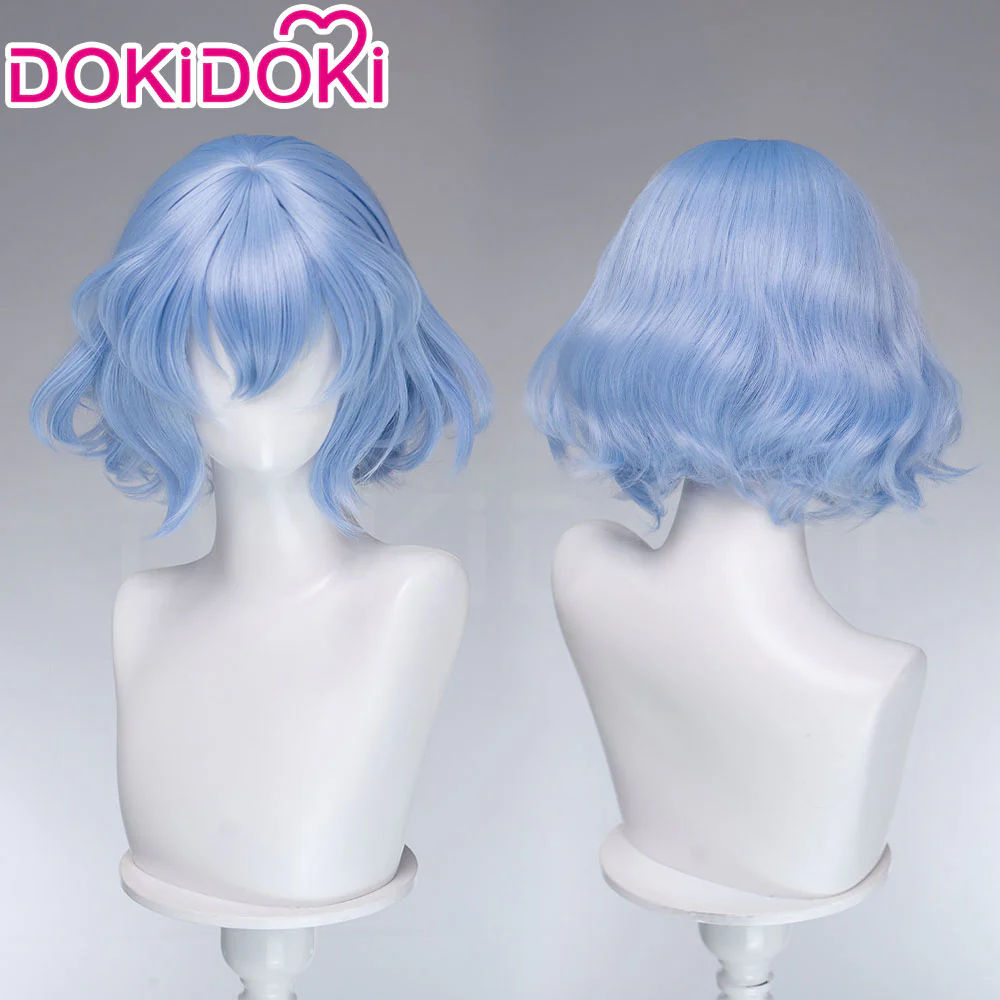 DokiDoki Anime TouHou Project Cosplay Remilia Scarlet Wig Light Blue Short Hair