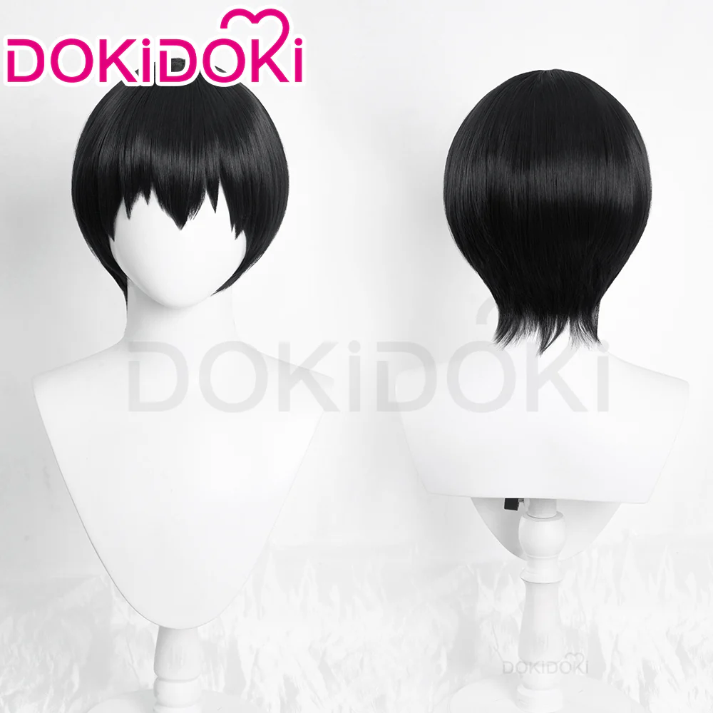 DokiDoki Anime Cosplay  Wig Short Straight Black Hair