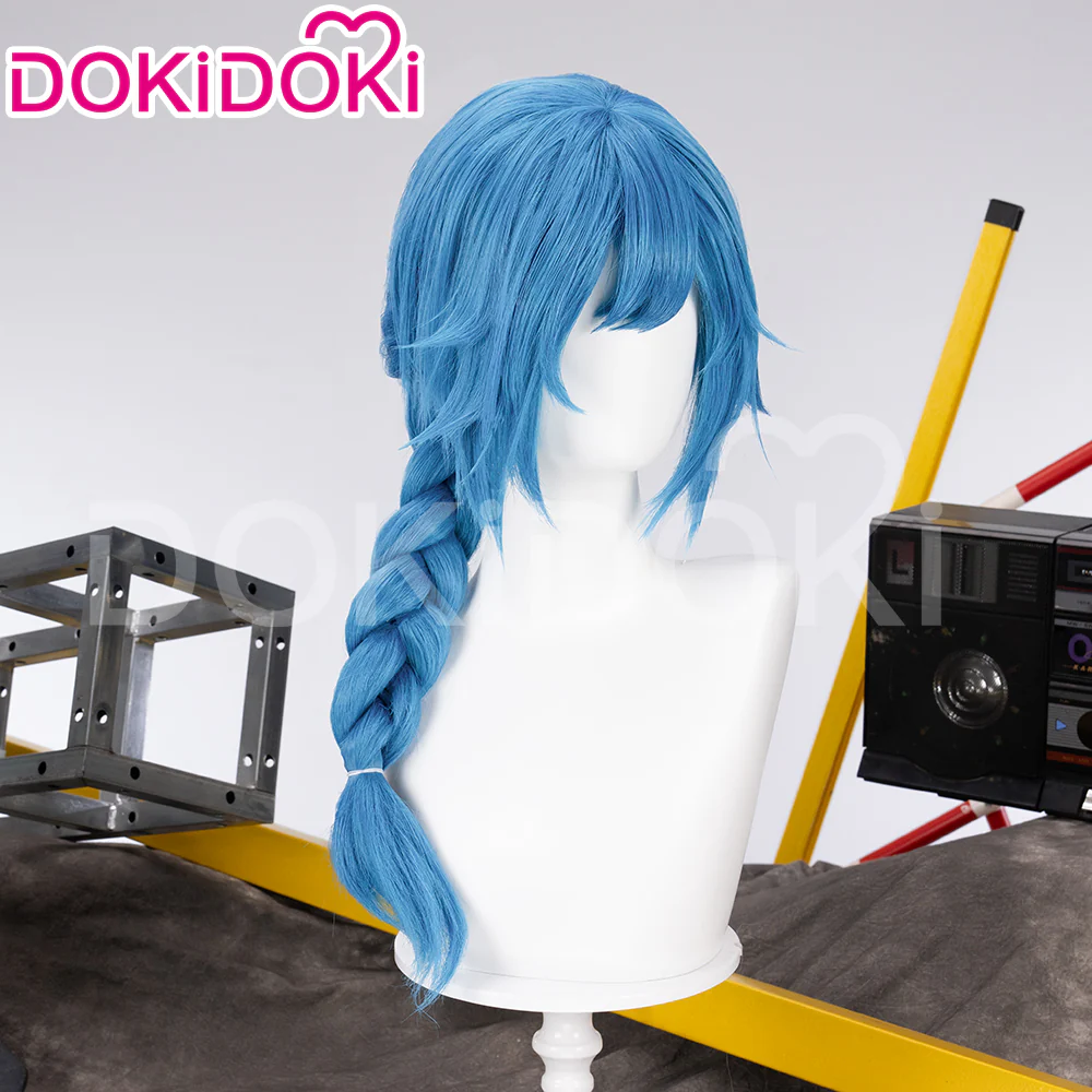 【Partially Ready For Ship】DokiDoki Anime Cosplay Wig / Necklace Short Blue Short / Pigtail / Double Bun Purple Highlights Hair Kids Young Version - Image 3
