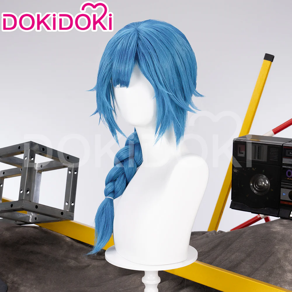 【Partially Ready For Ship】DokiDoki Anime Cosplay Wig / Necklace Short Blue Short / Pigtail / Double Bun Purple Highlights Hair Kids Young Version - Image 4