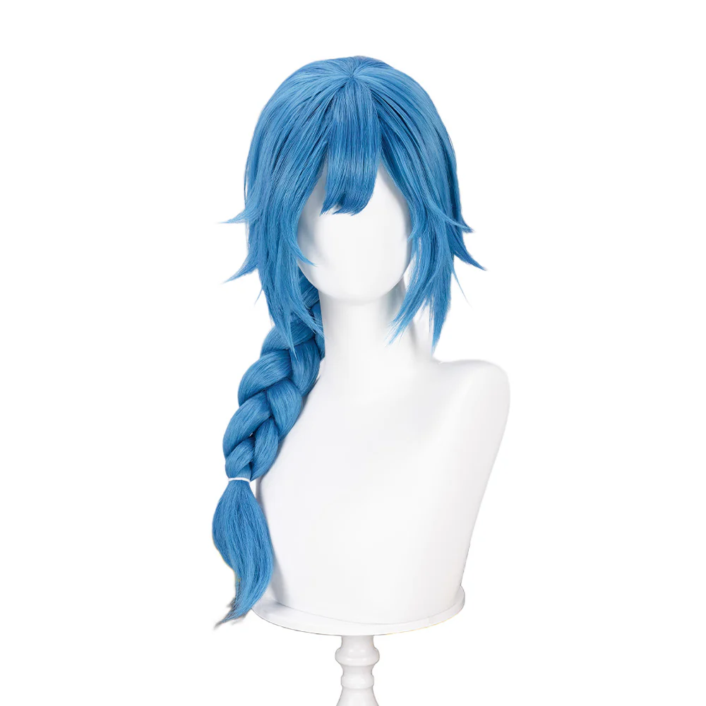【Partially Ready For Ship】DokiDoki Anime Cosplay Wig / Necklace Short Blue Short / Pigtail / Double Bun Purple Highlights Hair Kids Young Version - Image 6