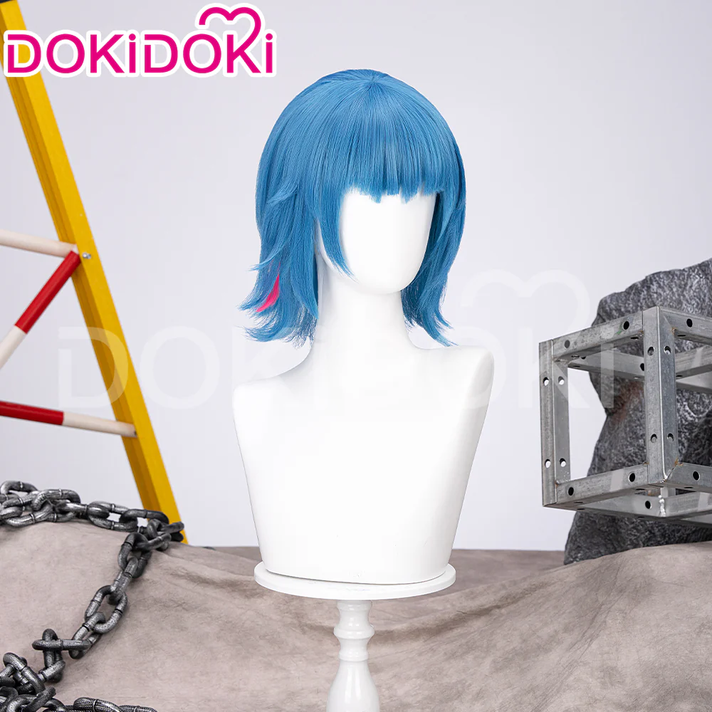 【Partially Ready For Ship】DokiDoki Anime Cosplay Wig / Necklace Short Blue Short / Pigtail / Double Bun Purple Highlights Hair Kids Young Version - Image 9