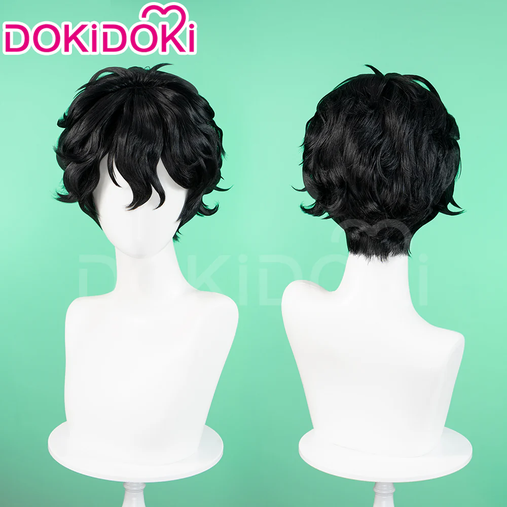 【Ready For Ship】DokiDoki Anime Wind Breaker Cosplay Yamato Endo Wig Short Curly Black Hair