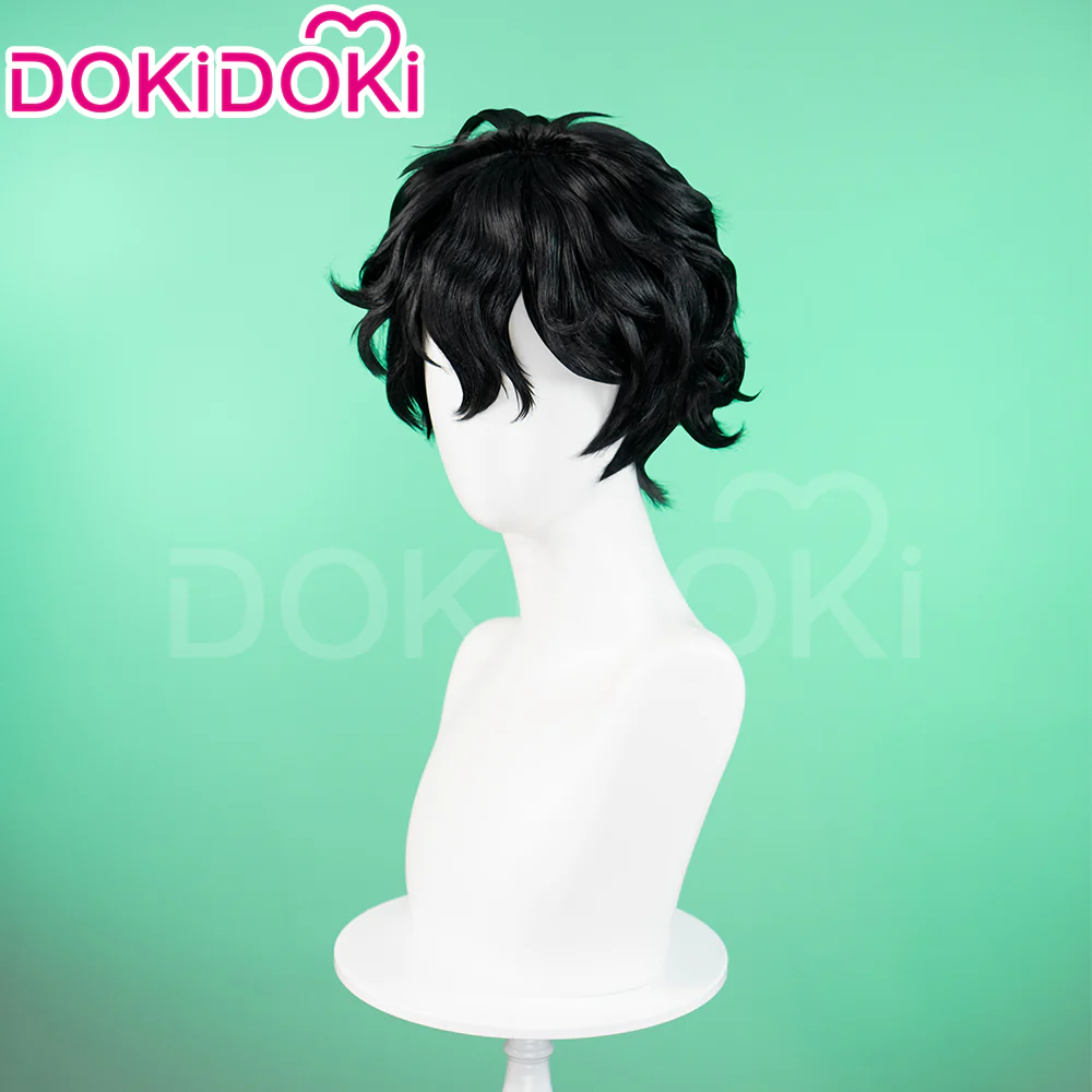 【Ready For Ship】DokiDoki Anime Wind Breaker Cosplay Yamato Endo Wig Short Curly Black Hair - Image 3