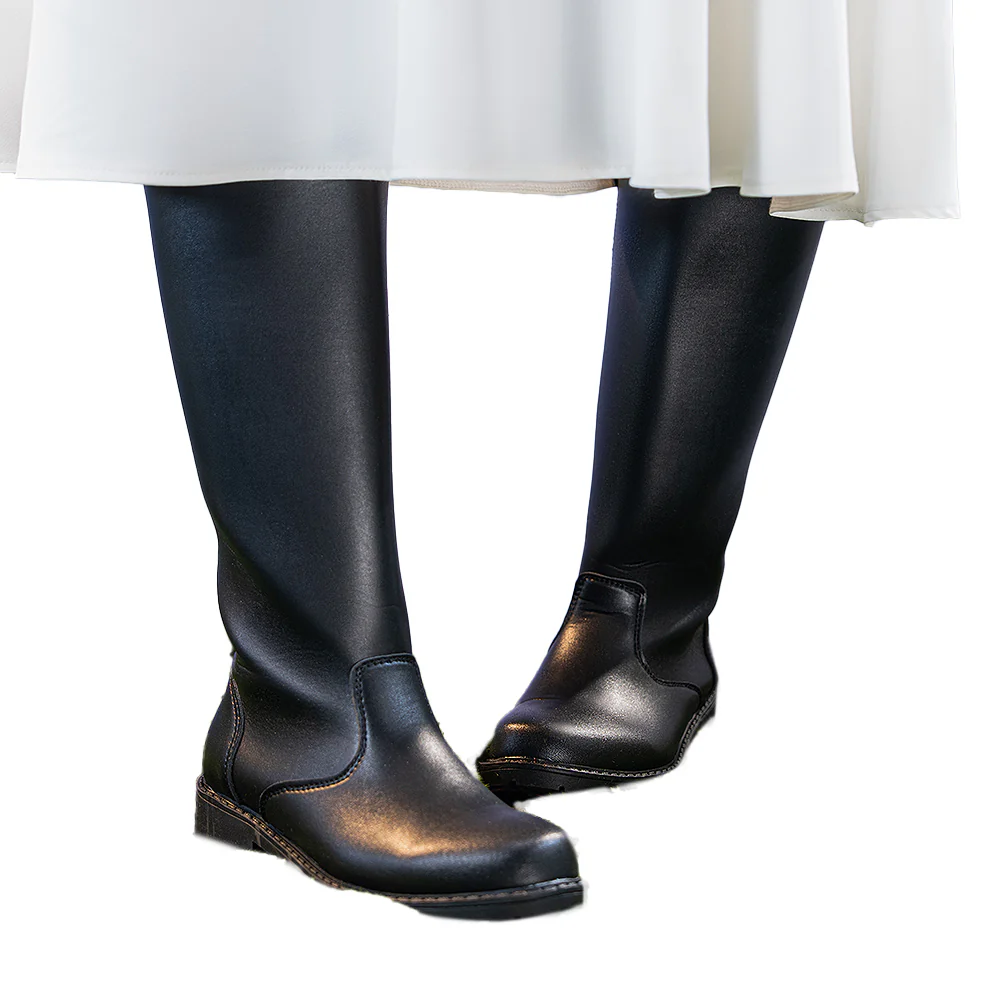 DokiDoki Cosplay Basic Shoes Black Knee-high Boots Riding Boots - Image 2