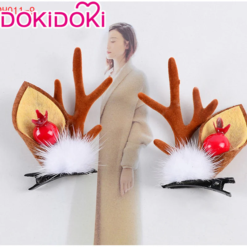 DokiDoki Cosplay Deer Ear Headwear Cute Headband Christmas Antlers Clip Flower Hairpin - Image 13