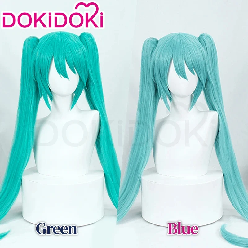 【Ready For Ship】DokiDoki Cosplay Long Straight Blue/Green Wig/ Tattoo