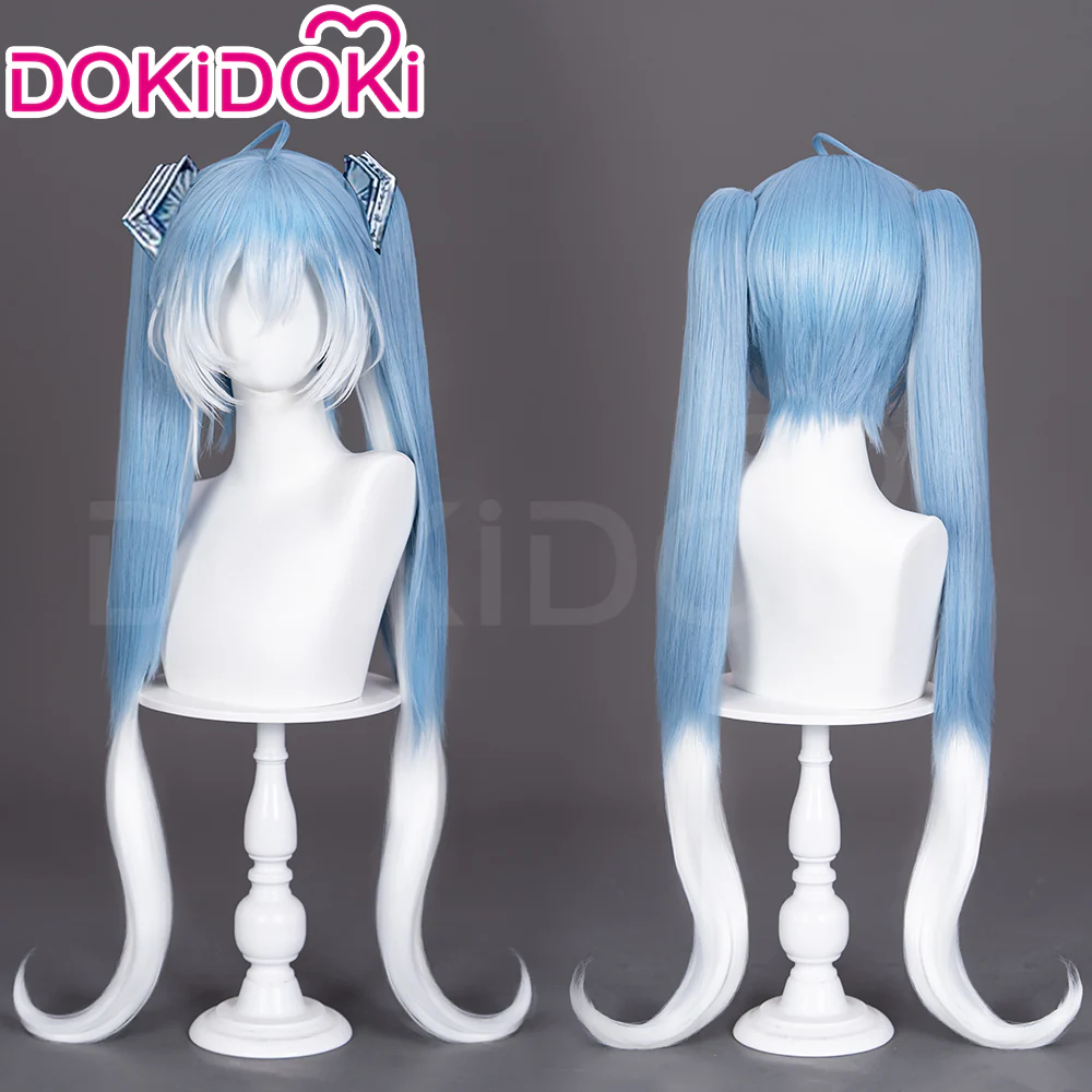 【Ready For Ship】DokiDoki Cosplay Wig Long Curly Blue Gradient White Hair Twin ponytails Symphony 2025 10th Anniversary