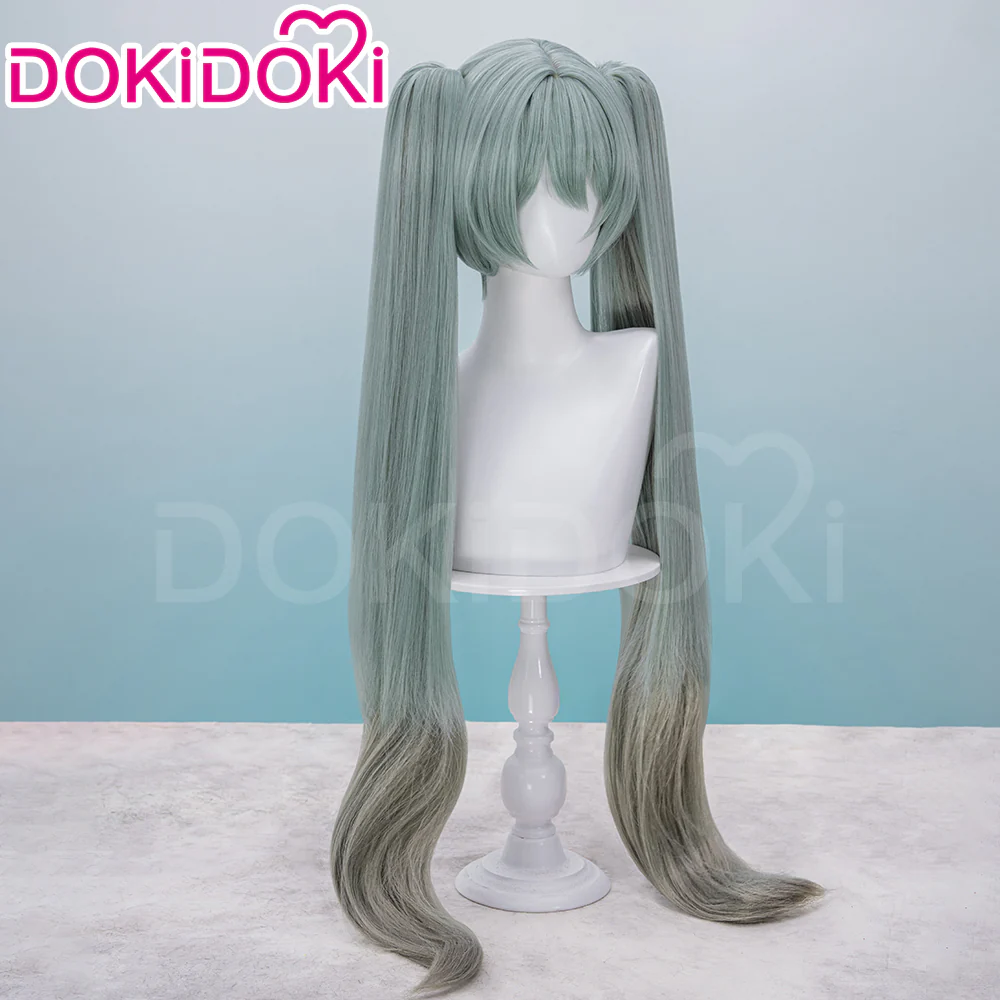 【Ready For Ship】DokiDoki Cosplay Wig Long Curly Dark Green Gradient Hair Twin Ponytails 39Culture 2023 Party - Image 2