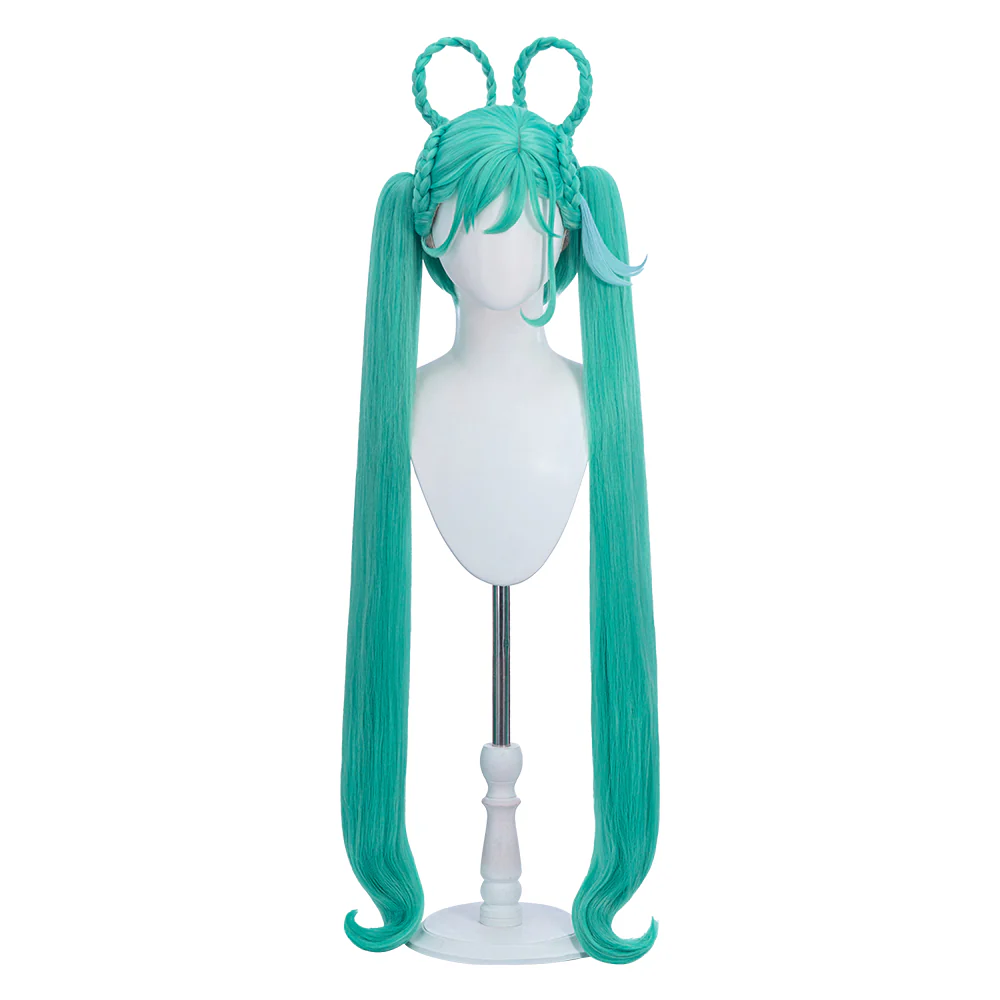 【Ready For Ship】DokiDoki Cosplay Women 2025 Version Wig Long Curly Green Hair Twin Ponytails - Image 6
