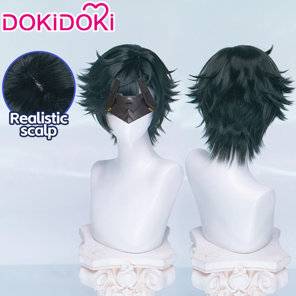 DokiDoki Game Arknights: Endfield Cosplay Endministrator Male Wig Short Black Hair - Image 7