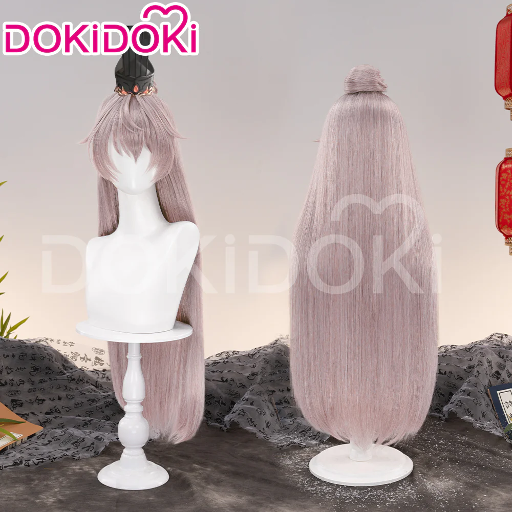 DokiDoki Game Ashes of the kingdom Cosplay Yuanji Cosplay Wig Long Straight Grey Yuan Ji