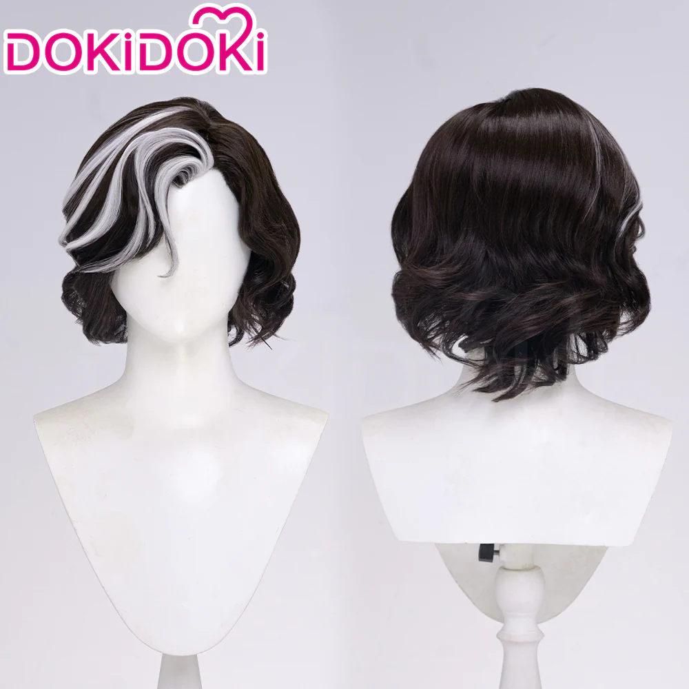【Ready For Ship】DokiDoki Game Clair Obscur: Expedition 33 Copslay Verso Wig Short Curly Brown Gray Highlight Hair