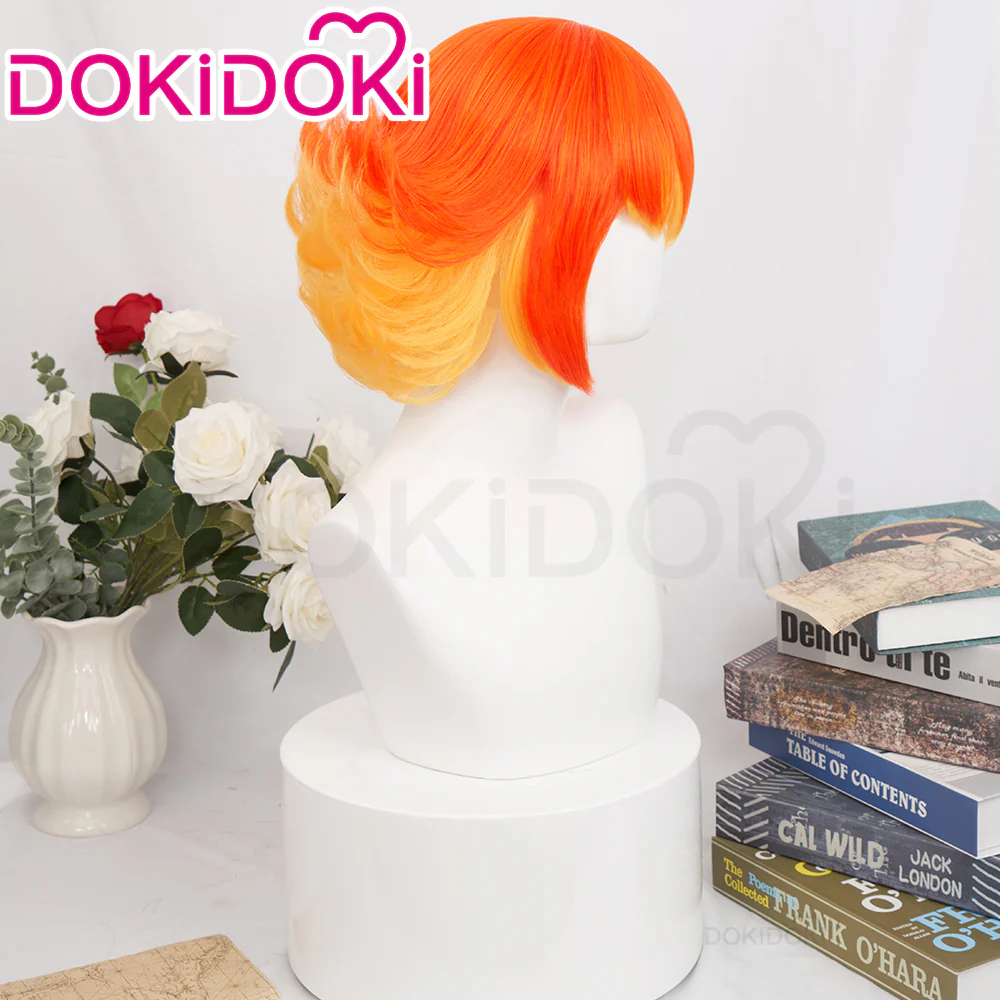 【Ready For Ship】DokiDoki Game Cookie Run: Kingdom Cosplay Pumpkin Pie Cookie Wig Orange Yellow Short Halloween - Image 3