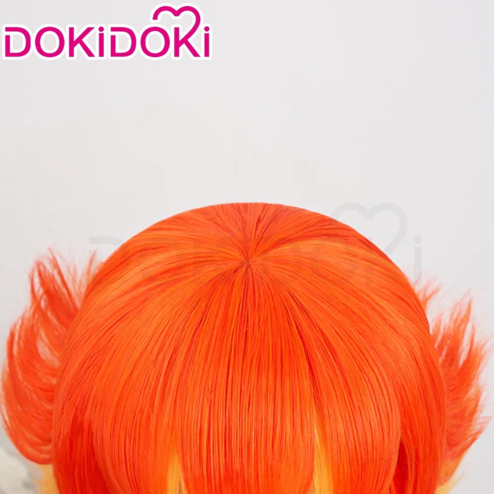 【Ready For Ship】DokiDoki Game Cookie Run: Kingdom Cosplay Pumpkin Pie Cookie Wig Orange Yellow Short Halloween - Image 4