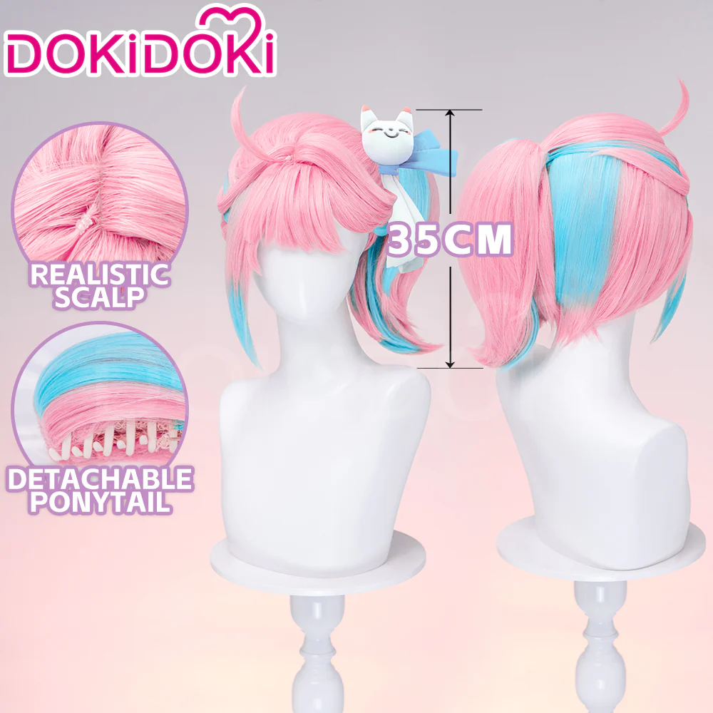【Pink Ver Ready For Ship】DokiDoki Game Cosplay Girl Group ANTIFRAGILE Wig Short Blue Pink Yellow Hair Rainy Day - Image 7