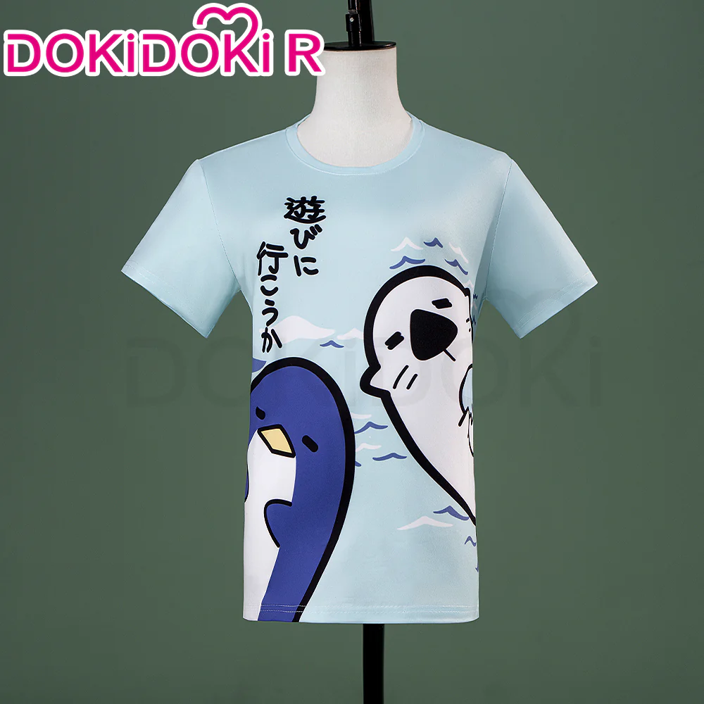 【Size S-5XL】DokiDoki Game Cosplay Hanaasato Minoori Costume Blue Seal T-Shirt My First Vocal Range Check!