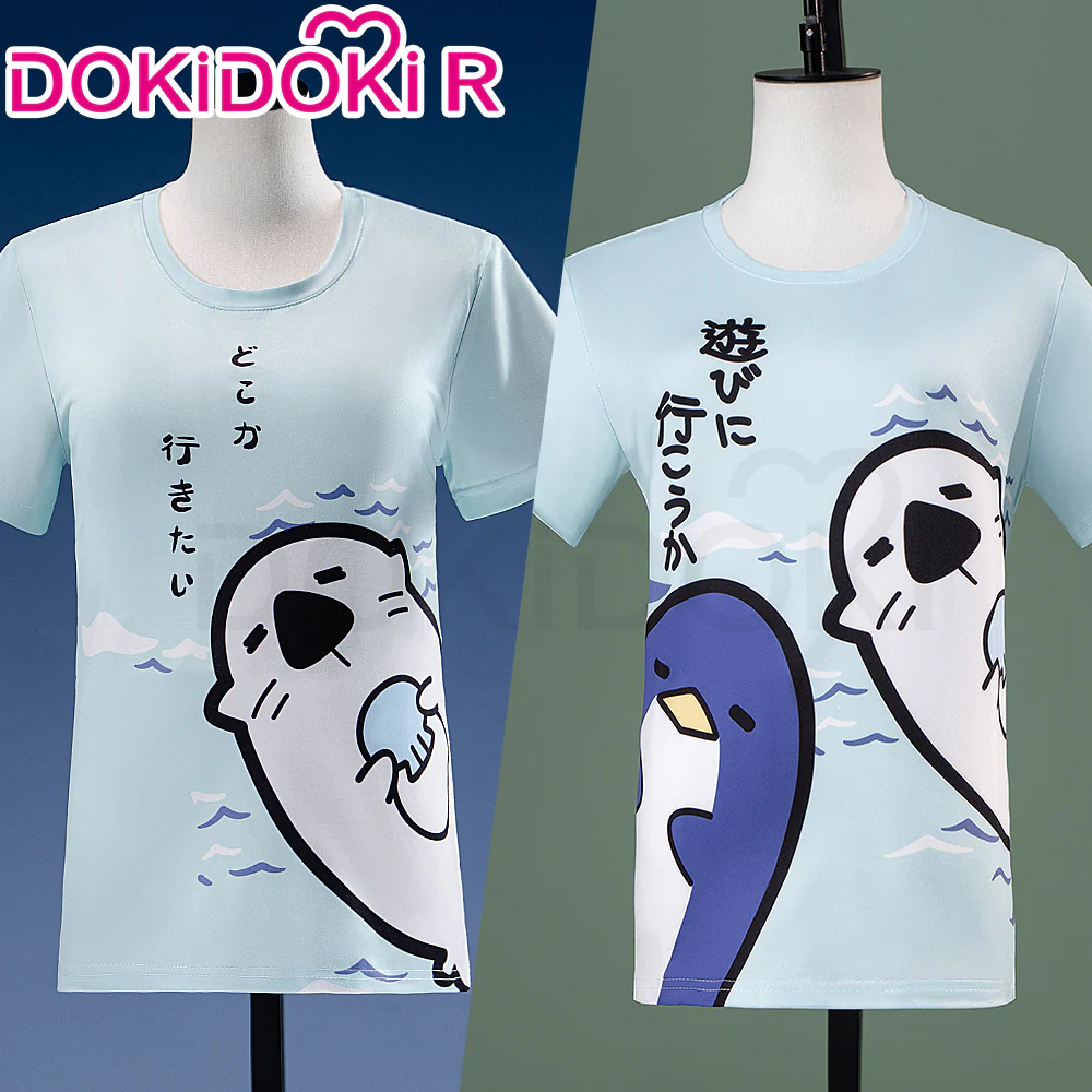 【Size S-5XL】DokiDoki Game Cosplay Hanaasato Minoori Costume Blue Seal T-Shirt My First Vocal Range Check! - Image 3