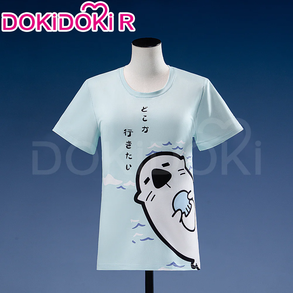 【Size S-5XL】DokiDoki Game Cosplay Hanaasato Minoori Costume Blue Seal T-Shirt My First Vocal Range Check! - Image 4