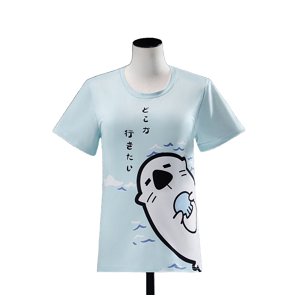 【Size S-5XL】DokiDoki Game Cosplay Hanaasato Minoori Costume Blue Seal T-Shirt My First Vocal Range Check! - Image 8