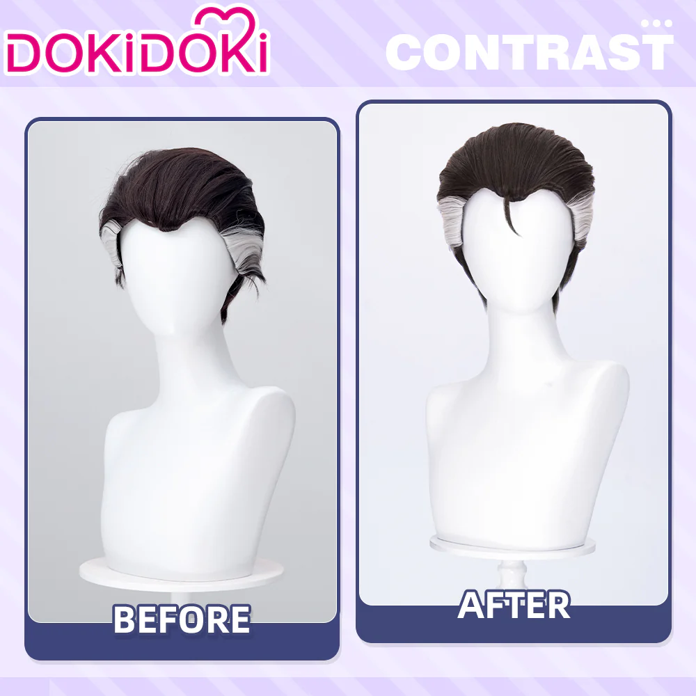 【Ready For Ship】DokiDoki Game Cosplay Men Wig Black Accent Dyeing - Image 6
