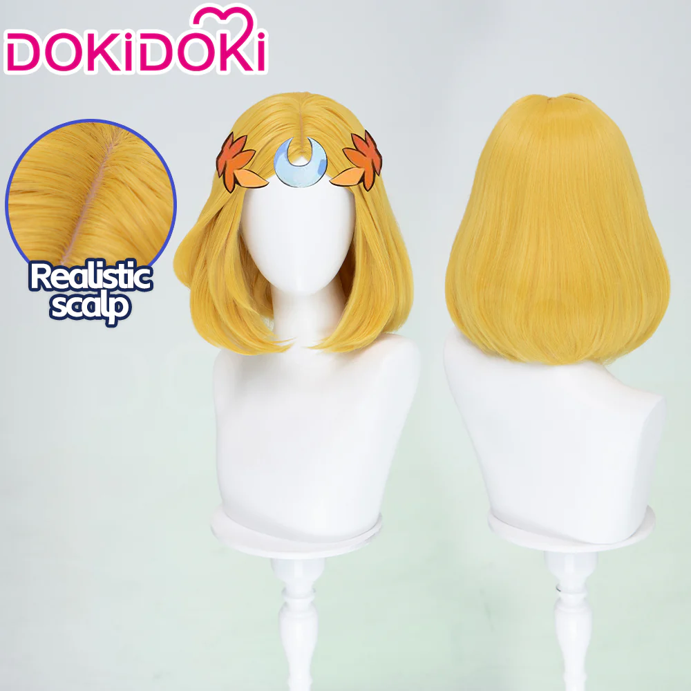 DokiDoki Game Cosplay Orange Wig Short Slightly Curly