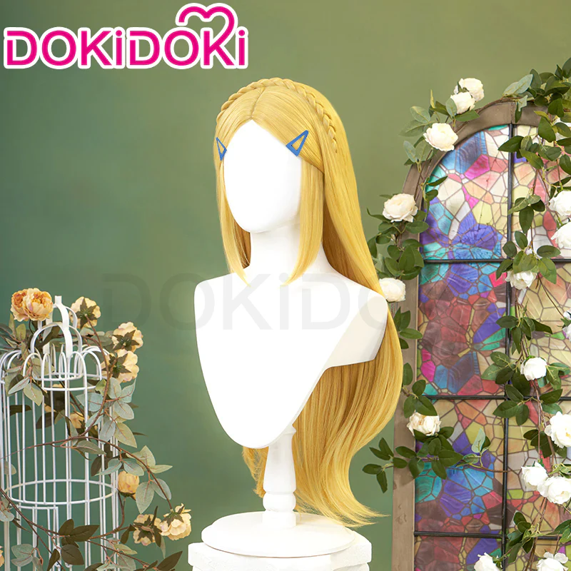 【Ready For Ship】DokiDoki Game Cosplay Princess Wig Women Long / Short Yellow Elegant Hair/ Hair Clip