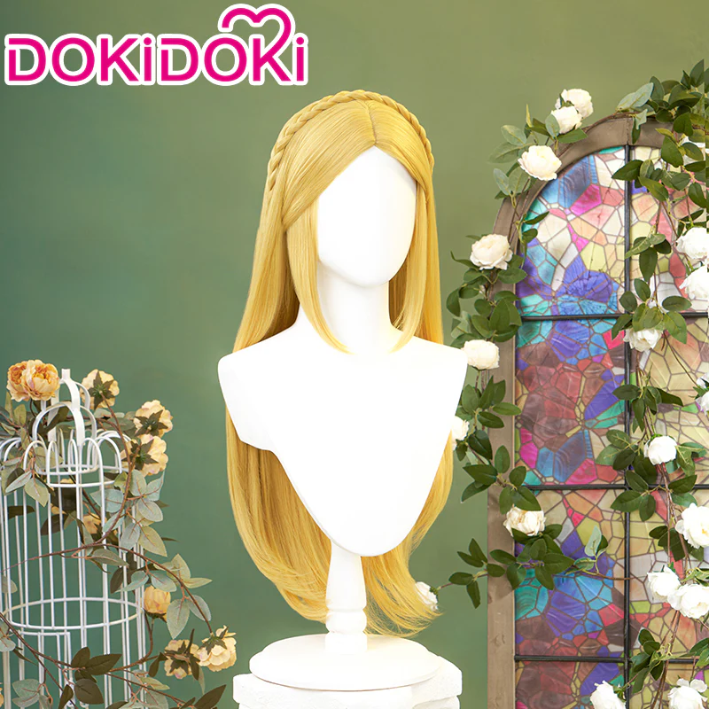 【Ready For Ship】DokiDoki Game Cosplay Princess Wig Women Long / Short Yellow Elegant Hair/ Hair Clip - Image 2