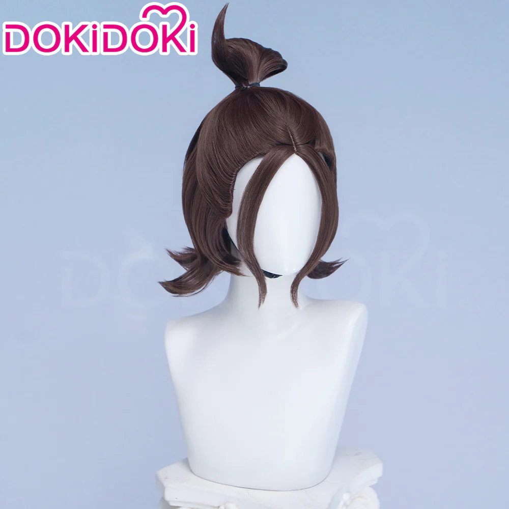 DokiDoki Game Cosplay Trainer Wig Short Brown Hair - Image 3