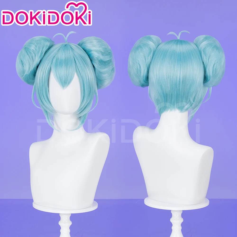 【Ready For Ship】DokiDoki Game Cosplay Wig Blue Double-pill Hairstyle Circus Ballerina Performance