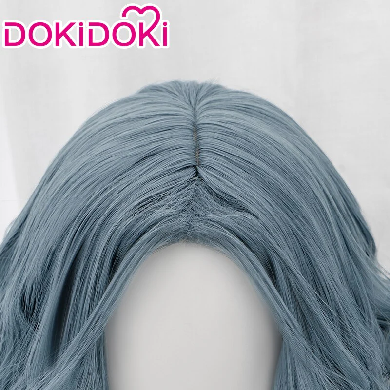 【Ready For Ship】Dokidoki Game Cosplay Wig Long Curly Blue Grey Hair - Image 3