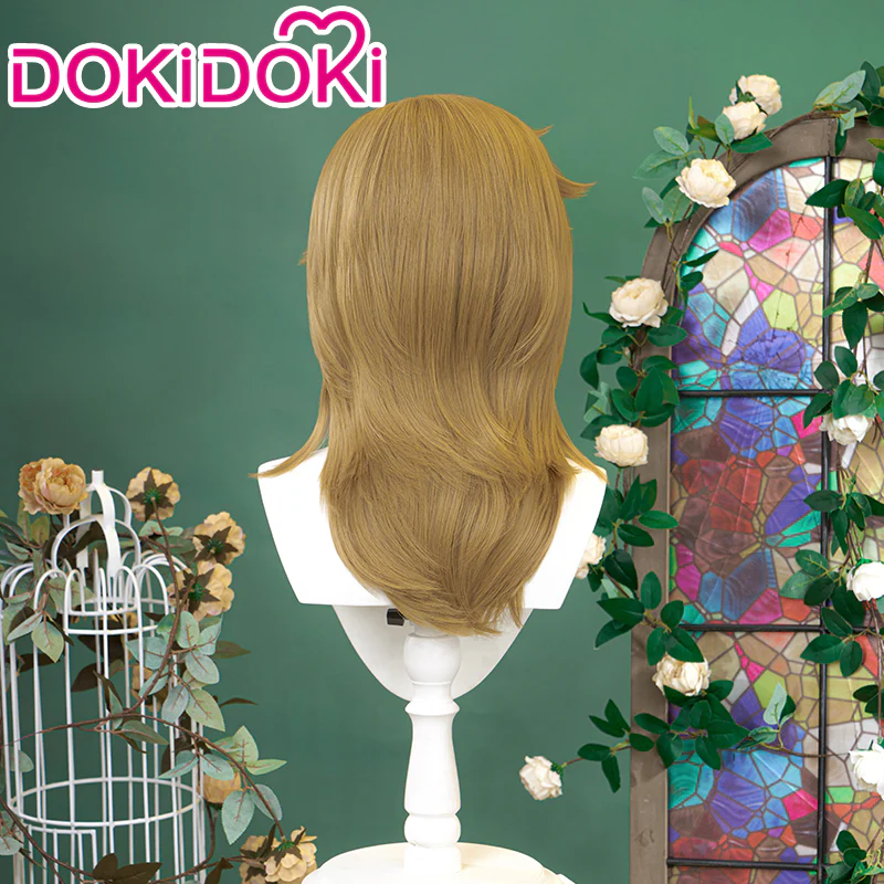 【Ready For Ship】DokiDoki Game Cosplay Wig Hair Down Gold Brown - Image 2