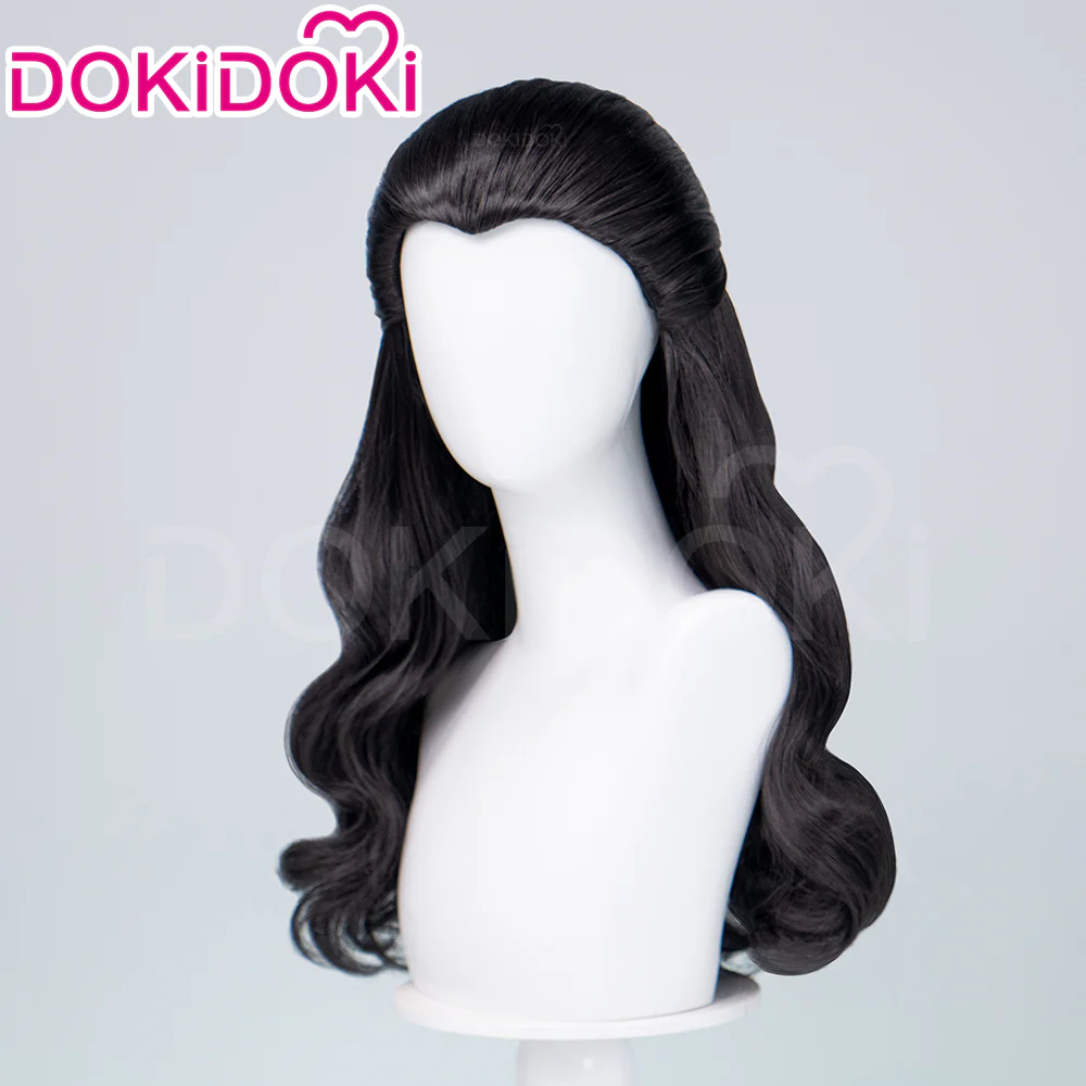 DokiDoki Game Cosplay Wig Long Curly Black Hair - Image 2