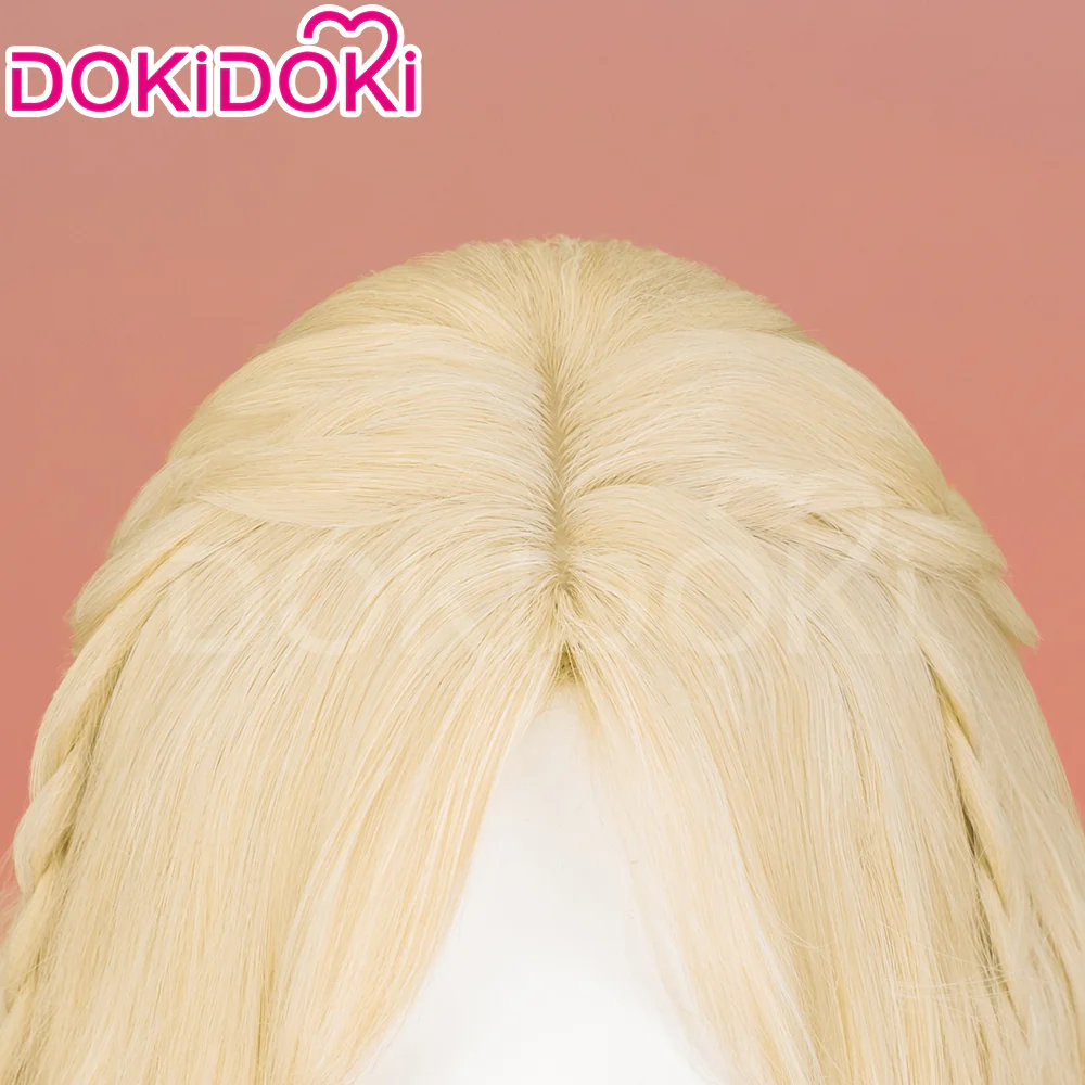 【Ready For Ship】DokiDoki Game Cosplay Wig Long Gold Curly Hair - Image 4